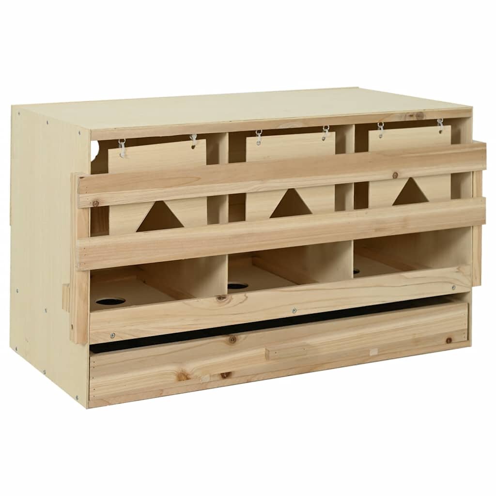 vidaXL Snáškové hnízdo 3 boxy 96 x 40 x 45 cm masivní borovice