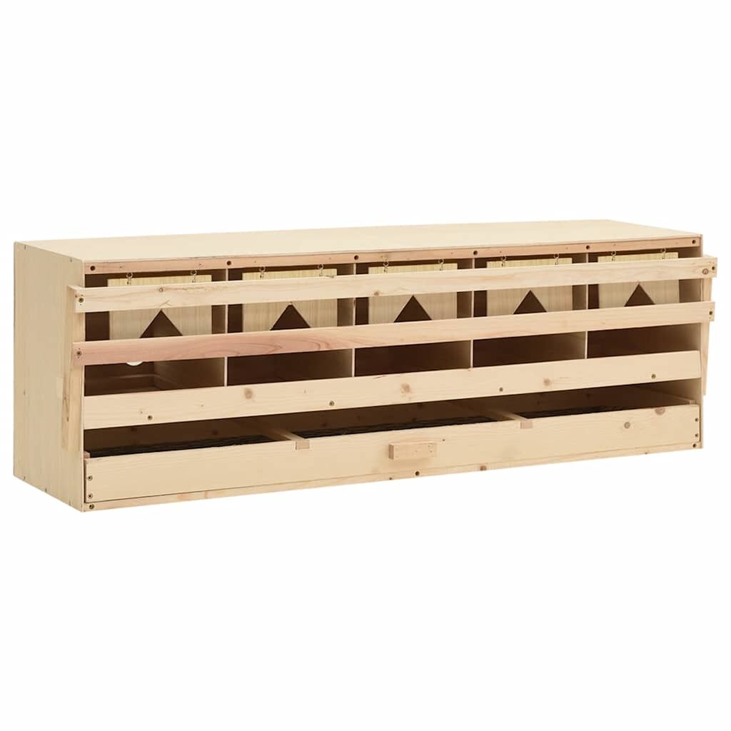 vidaXL Snáškové hnízdo 5 boxů 117 x 33 x 38 cm masivní borové dřevo