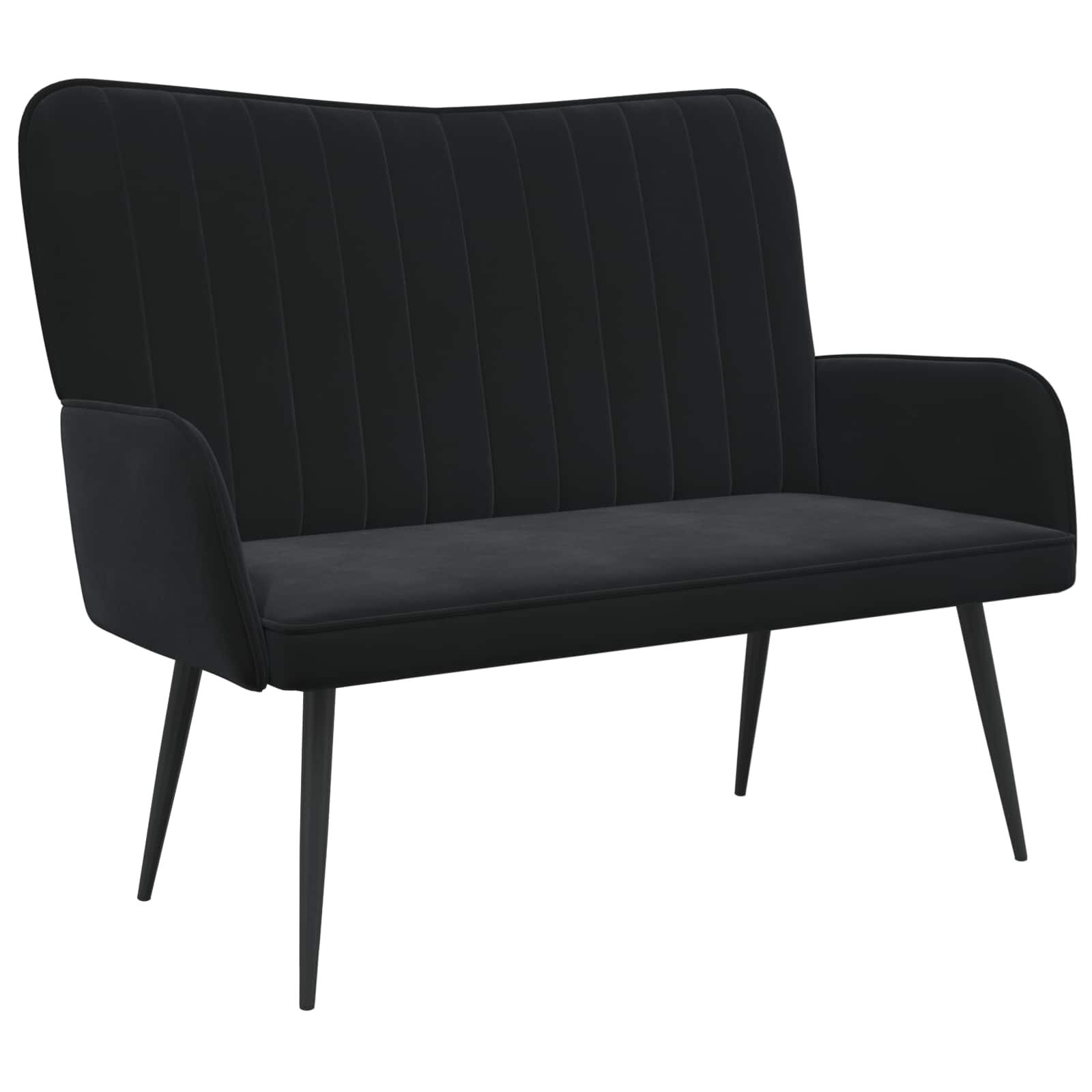 vidaXL Sofa pro dvě osoby Černá 115 x 61 x 87 cm Samet
