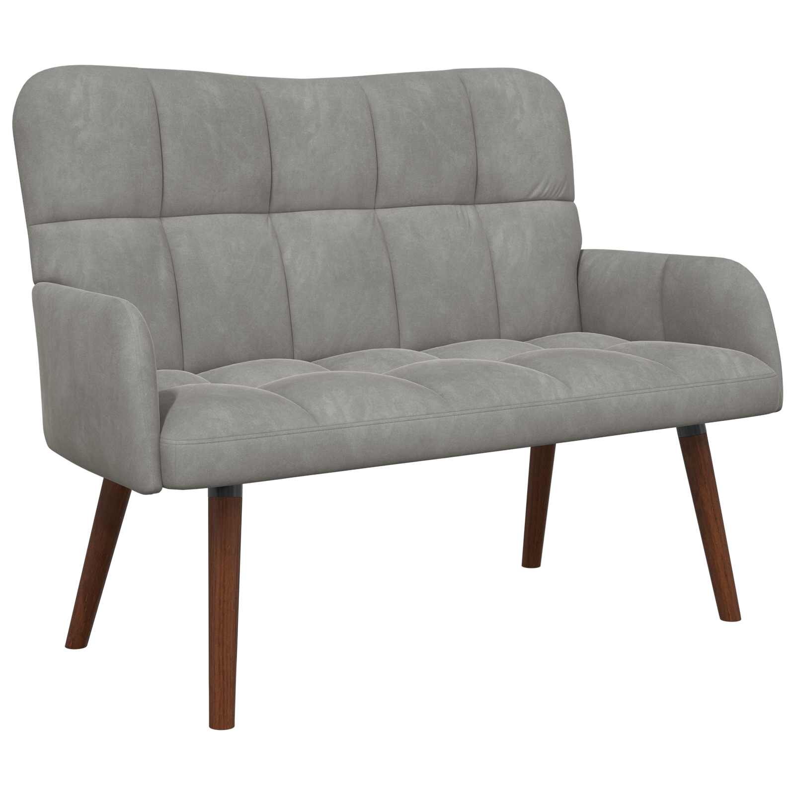 vidaXL Sofa pro dvě osoby Světle šedá 115 x 61 x 87 cm Samet