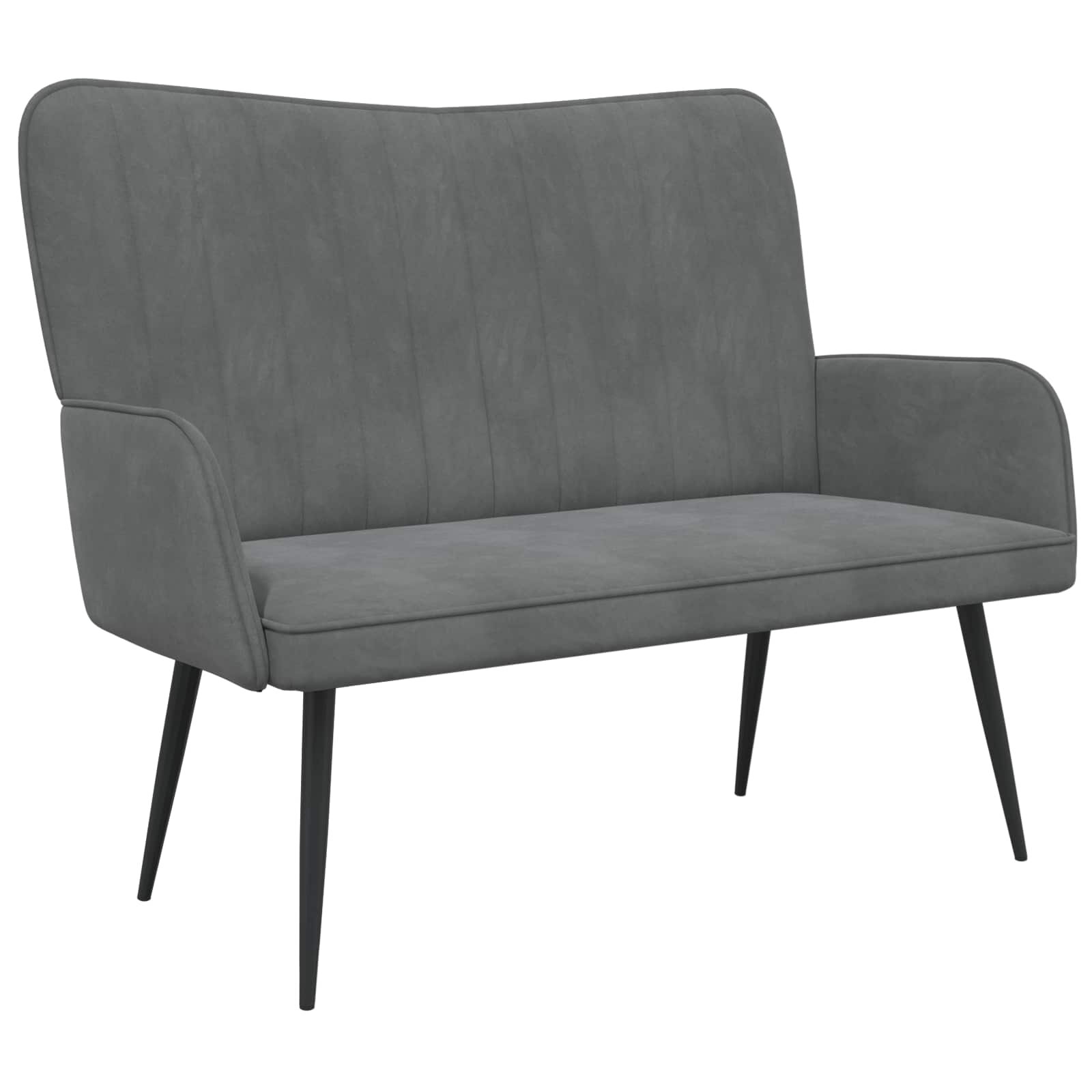 vidaXL Sofa pro dvě osoby Tmavě šedá 115 x 61 x 87 cm Samet