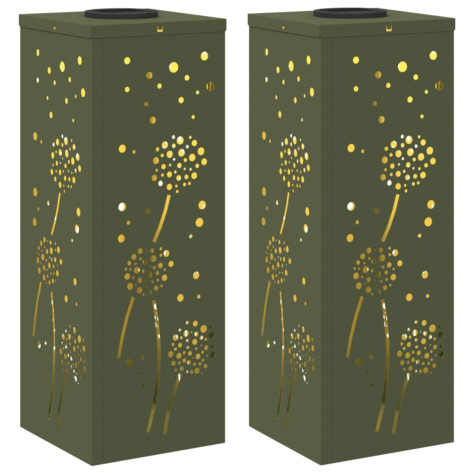 vidaXL Solární LED Cestovní Světlo 2 ks Teplá bílá 18 x 18 x 50 cm