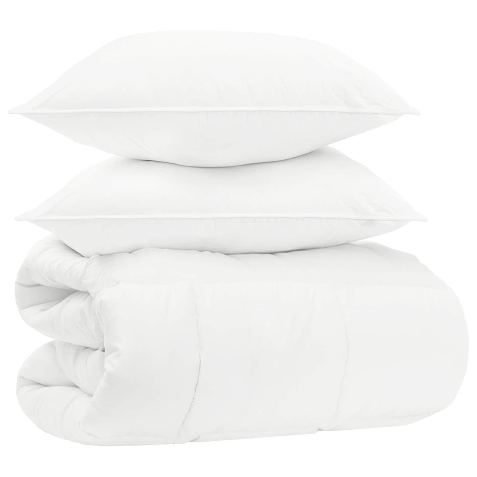 vidaXL Souprava peřin 135 x 220 cm Ne Bavlna Bambus Polyester Bílá