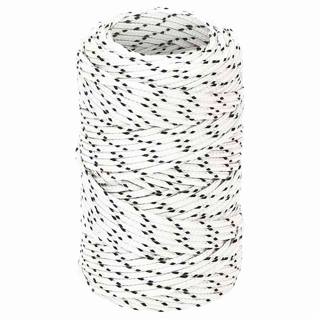 vidaXL Splétané lodní lano bílé 2 mm x 25 m polyester