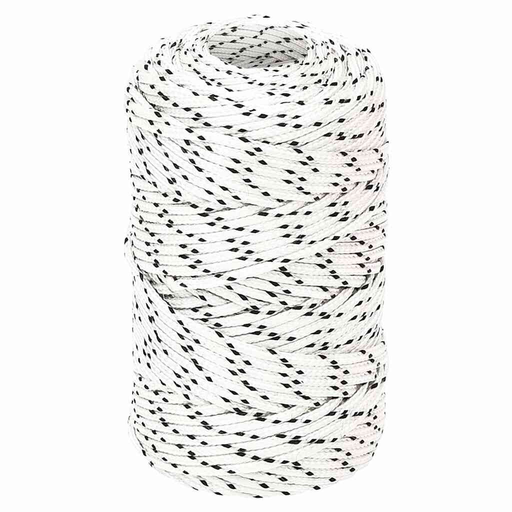 vidaXL Splétané lodní lano bílé 2 mm x 500 m polyester