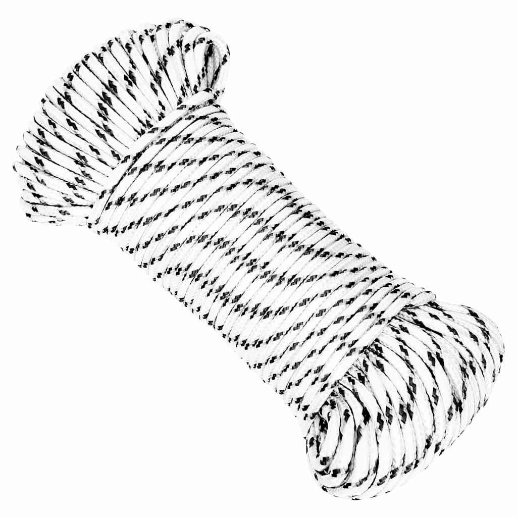 vidaXL Splétané lodní lano bílé 5 mm x 250 m polyester