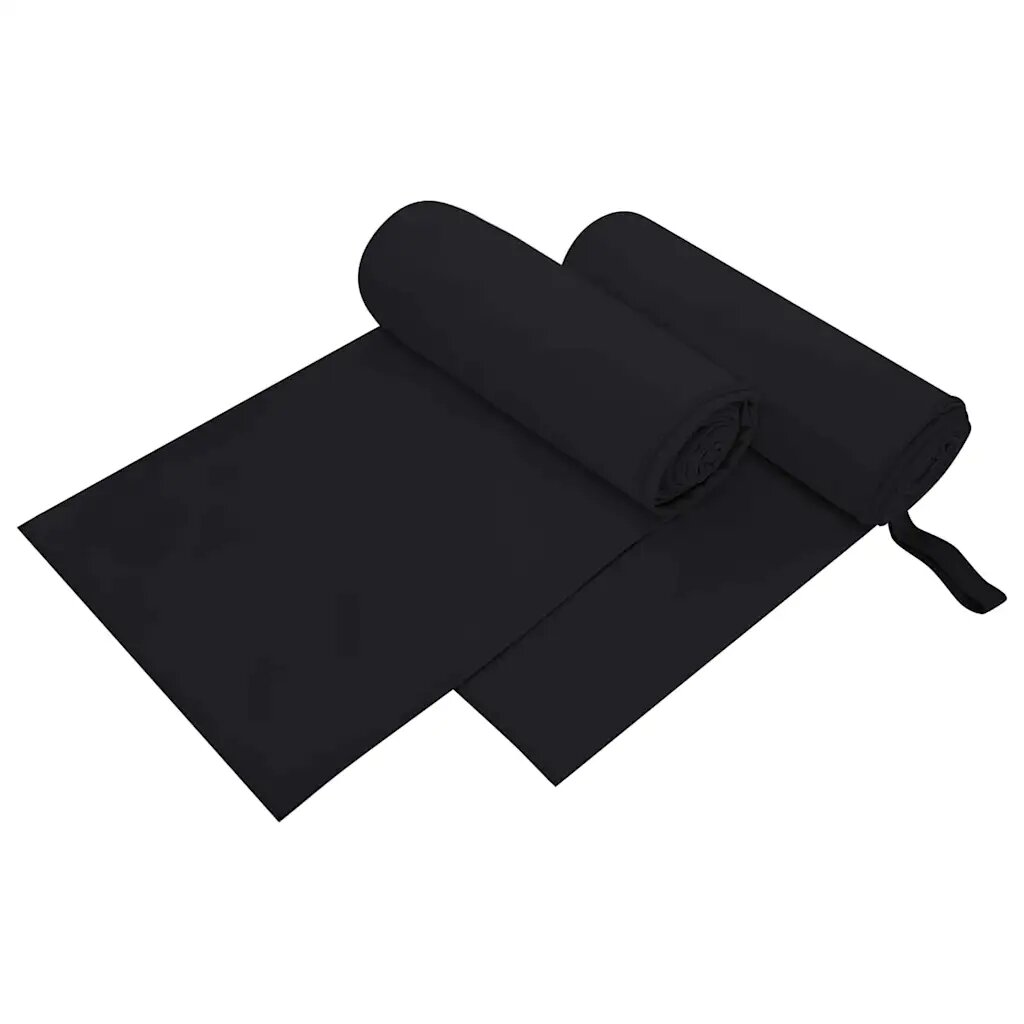 vidaXL Sportovní osušky 2 ks Černá 200 x 100 cm Polyester a polyamid