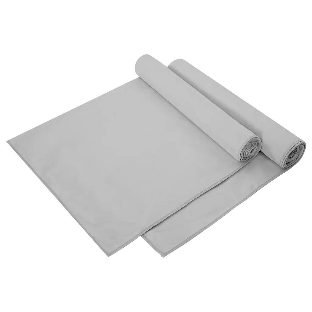 vidaXL Sportovní osušky 2 ks Šedá 140 x 70 cm Polyester a polyamid