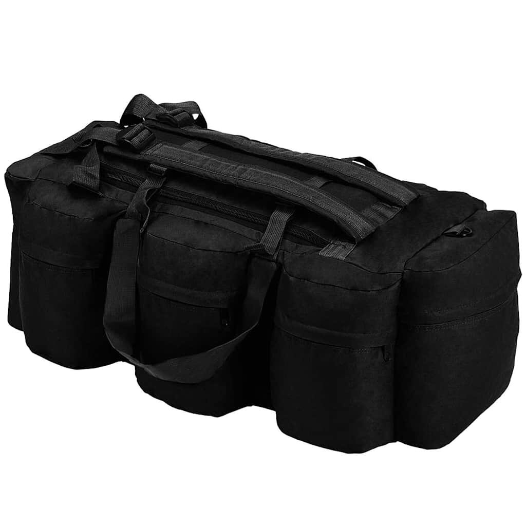 vidaXL Sportovní taška 3 v 1 army styl 45 l černá