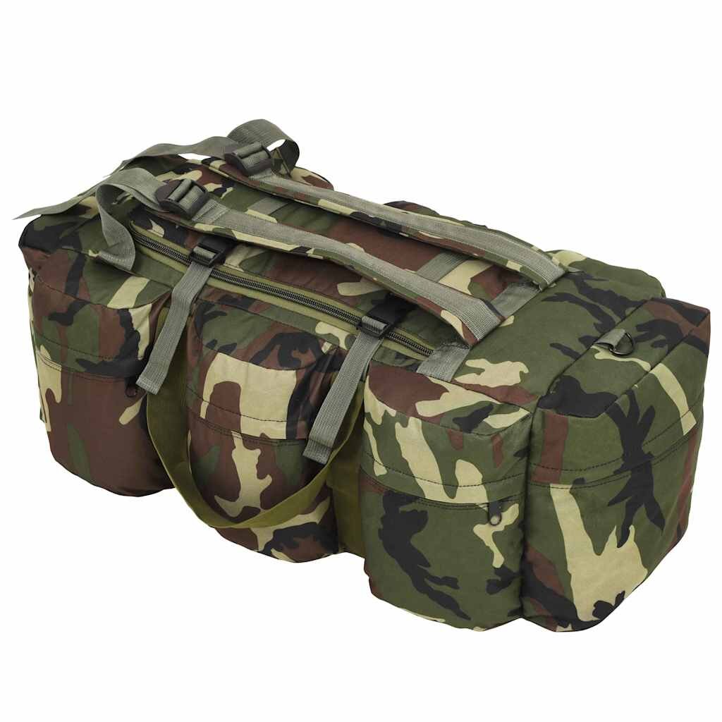 vidaXL Sportovní taška 3 v 1 army styl 45 l maskáčová