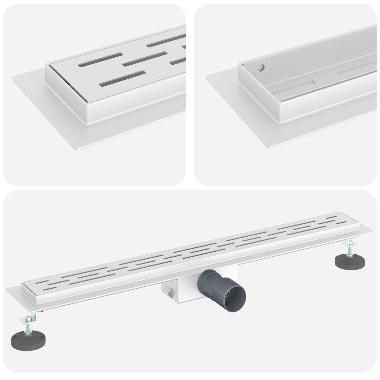 vidaXL Sprchový odtok s designem linie Stříbrná 70 cm