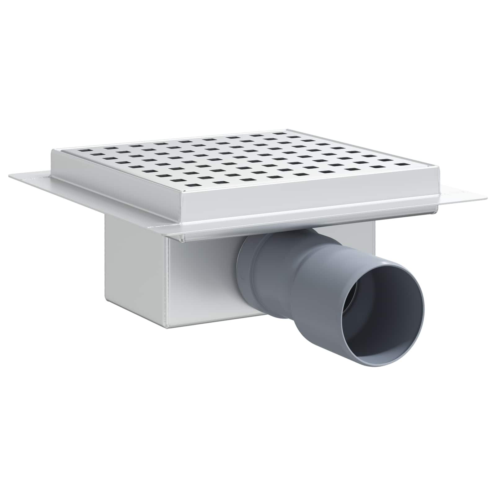 vidaXL Sprchový odtok s tečkami Stříbrná 15 x 15 cm Nerezová ocel 304
