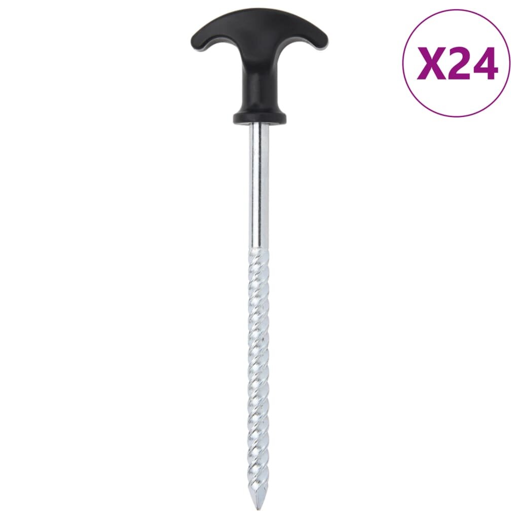 vidaXL Stanové kolíky 24 ks 17 cm Ø 7 mm pozinkovaná ocel