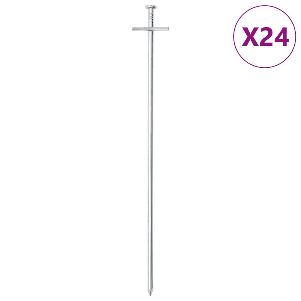 vidaXL Stanové kolíky 24 ks 295 cm Ø 6 mm pozinkovaná ocel