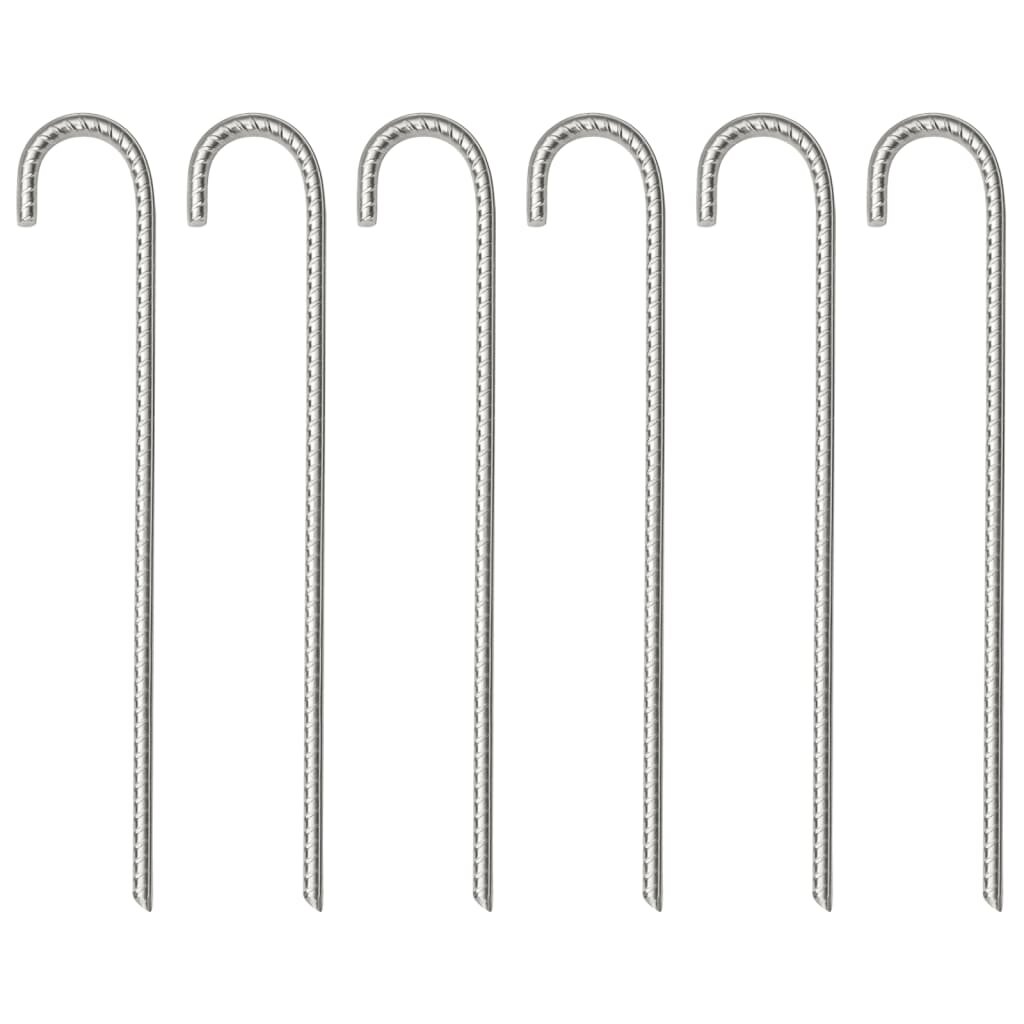 vidaXL Stanové kolíky 6 ks 37 cm Ø 10 mm pozinkovaná ocel