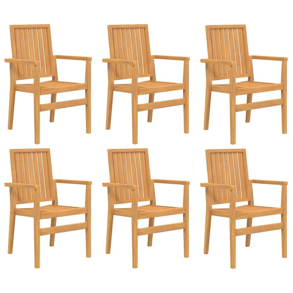 vidaXL Stohovatelné zahradní židle 6 ks 565x575x91 cm masivní teak