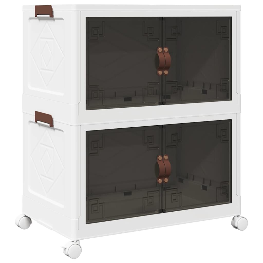vidaXL Stohovatelný úložný box na kolečkách 2-patrový 75 L 64x40x76 cm
