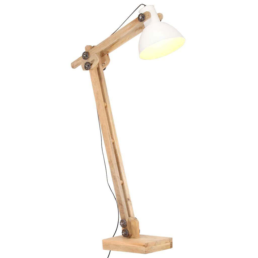 vidaXL Stojací lampa bílá masivní mangovníkové dřevo E27