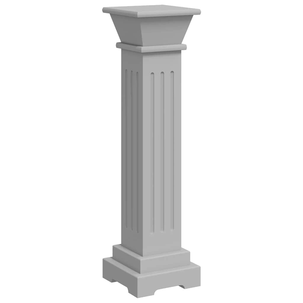 vidaXL Stojan na květiny klasický čtvercový sloup šedý 17x17x66 cm MDF