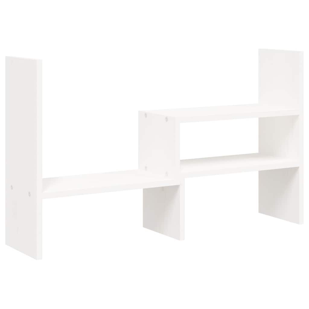 vidaXL Stojan na monitor bílý (39–72) x 17 x 43 cm masivní borovice