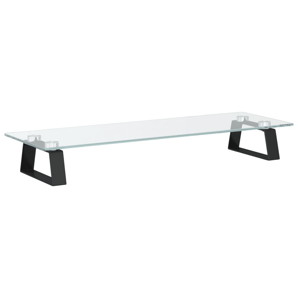 vidaXL Stojan na monitor černý 60 x 20 x 8 cm tvrzené sklo a kov