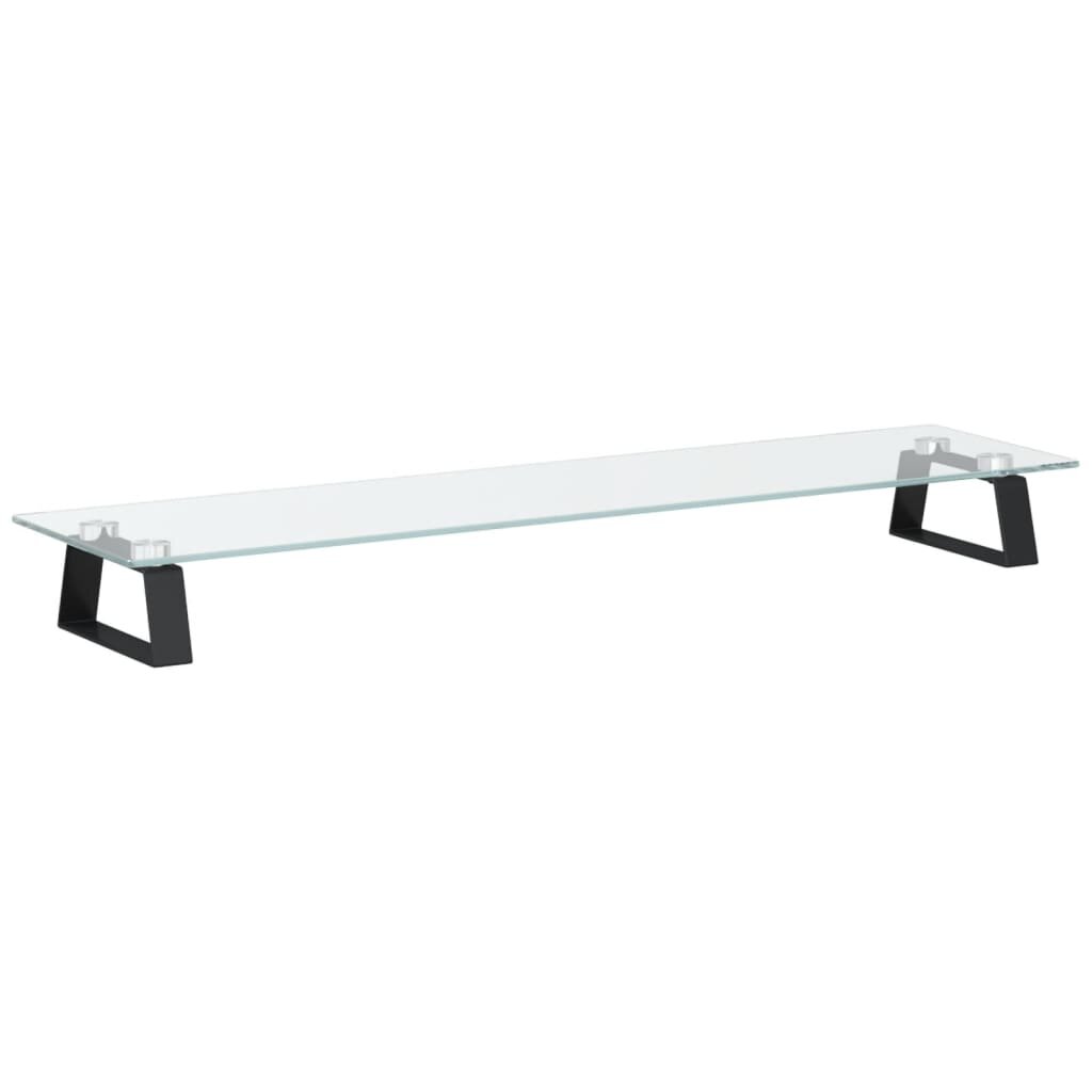 vidaXL Stojan na monitor černý 80 x 20 x 8 cm tvrzené sklo a kov