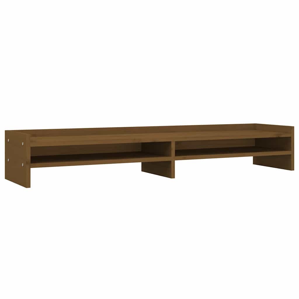 vidaXL Stojan na monitor medově hnědý 100x24x16cm masivní borové dřevo