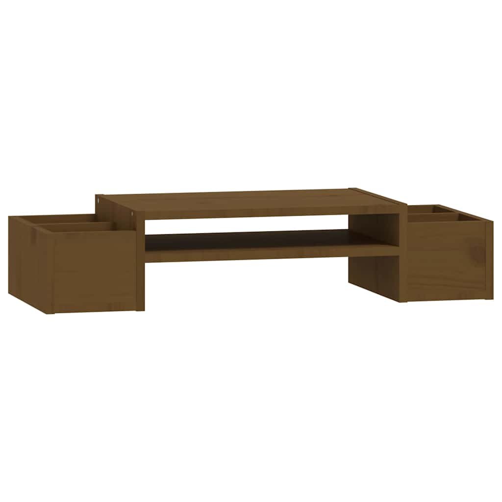 vidaXL Stojan na monitor medově hnědý 70x275x15 cm masivní borovice