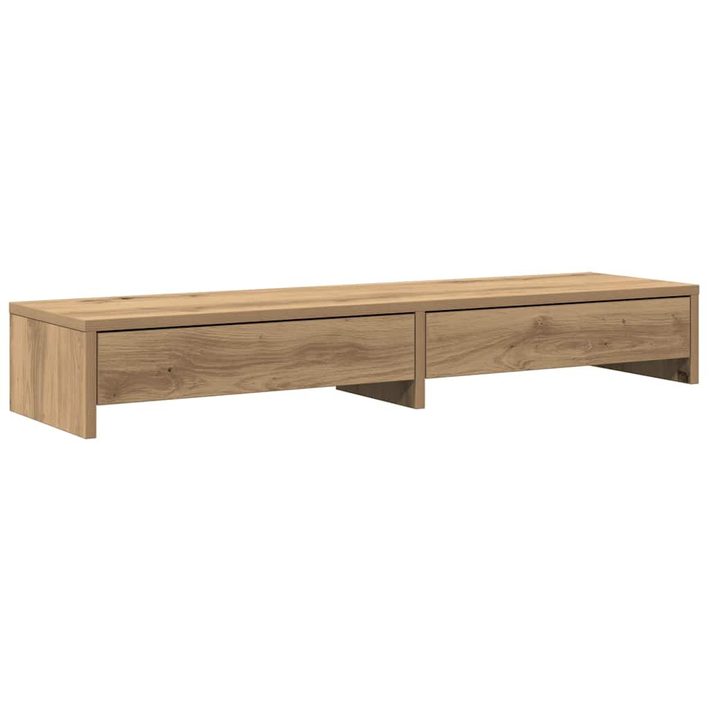 vidaXL Stojan na monitor se zásuvkami dub artisan 100x27x15cm kompozit