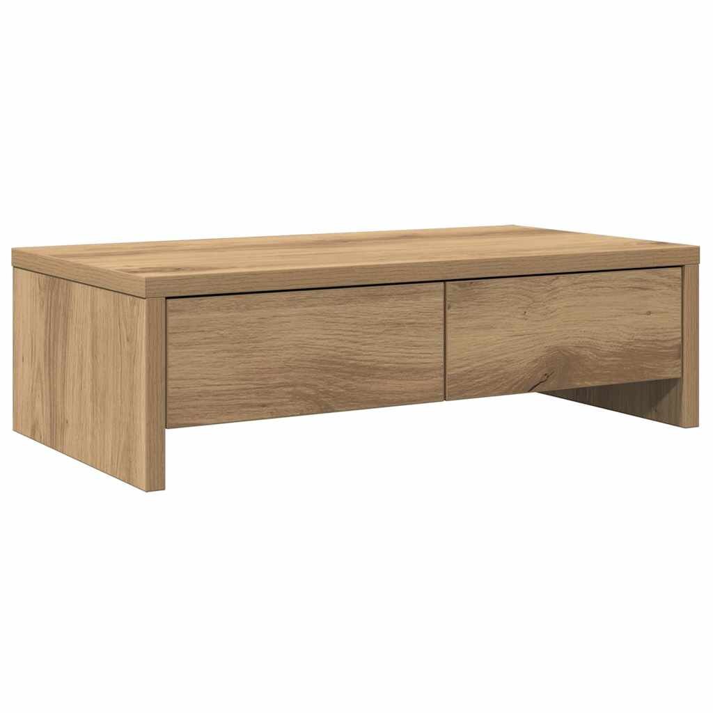 vidaXL Stojan na monitor se zásuvkami dub artisan 50x27x15 cm kompozit