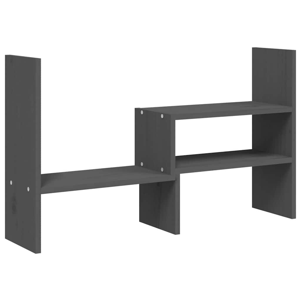 vidaXL Stojan na monitor šedý (39–72) x 17 x 43 cm masivní borovice