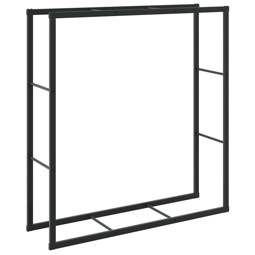 vidaXL Stojan na palivové dřevo černý 110x30x116 cm ocel