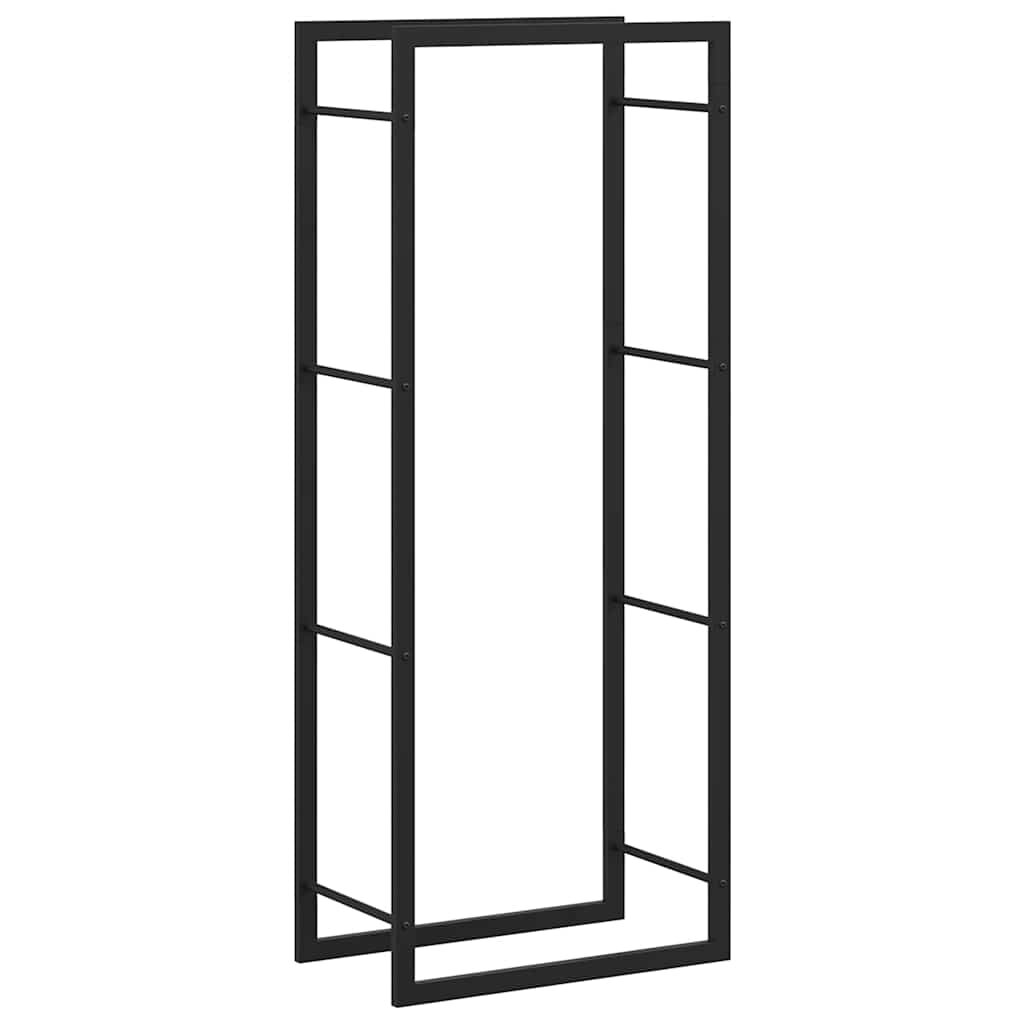 vidaXL Stojan na palivové dřevo matný černý 50x28x132 cm ocel