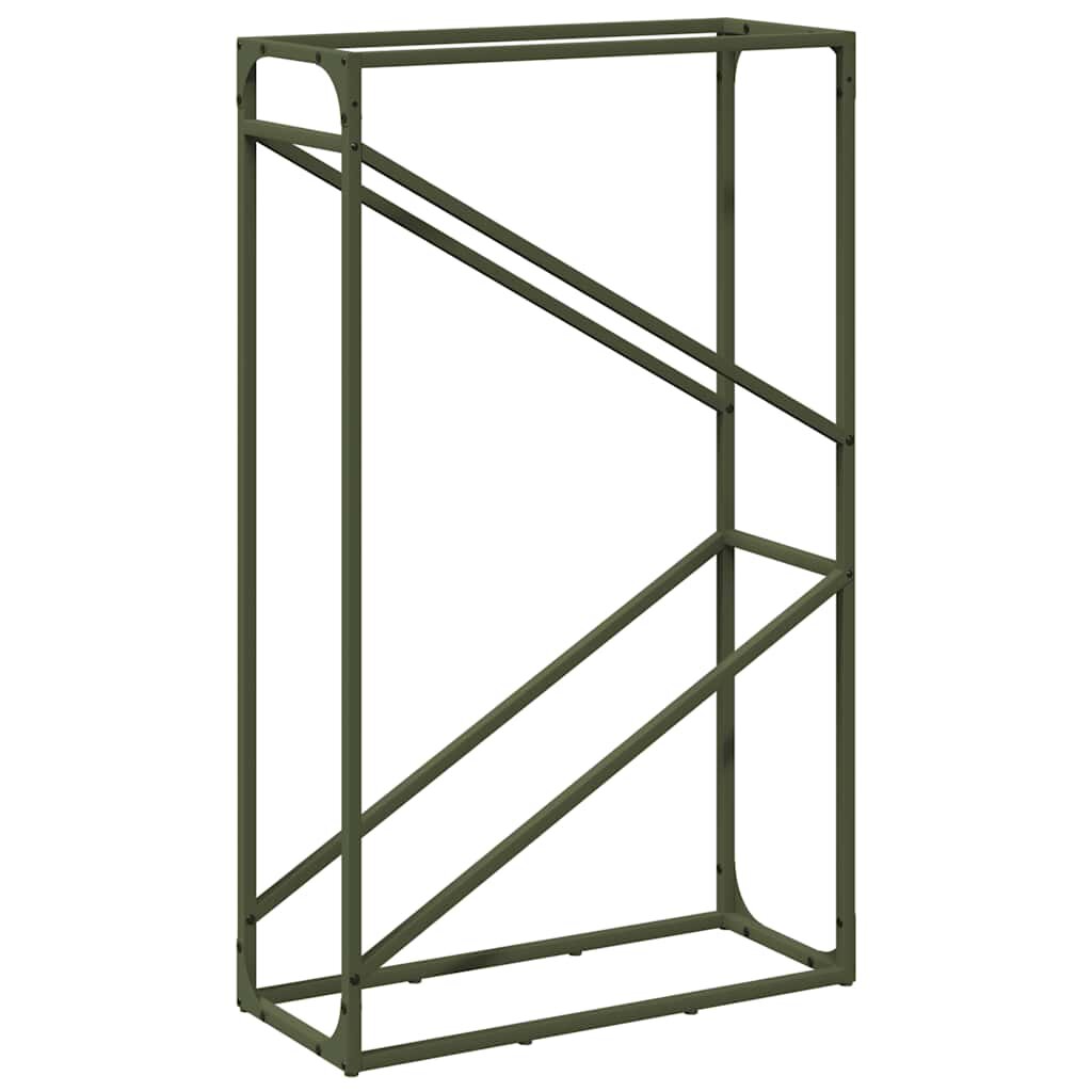 vidaXL Stojan na palivové dřevo olivově zelený 60x25x100 cm