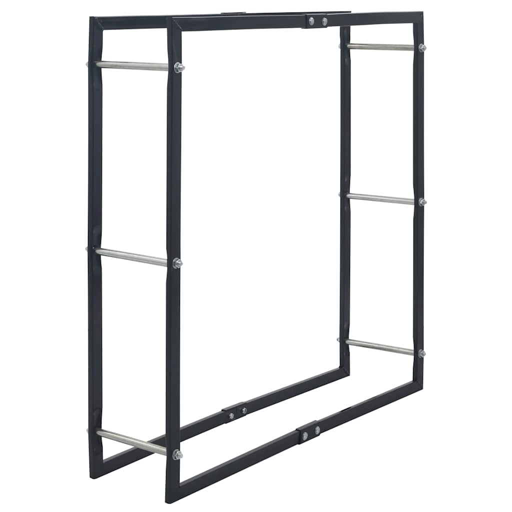 vidaXL Stojan na palivové dříví černý 100 x 25 x 100 cm ocel