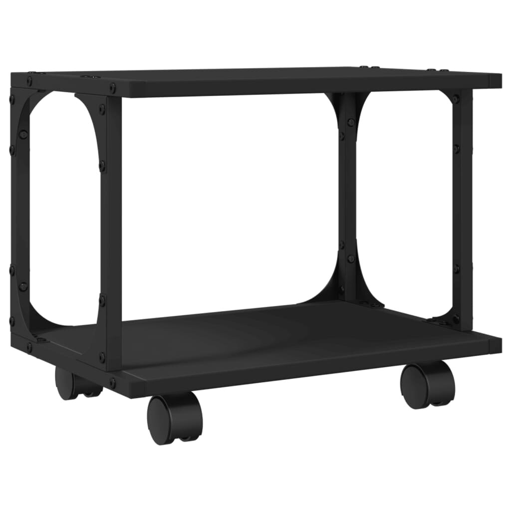 vidaXL Stojan na tiskárnu 2patrový černý 41x28x335cm kompozitní dřevo