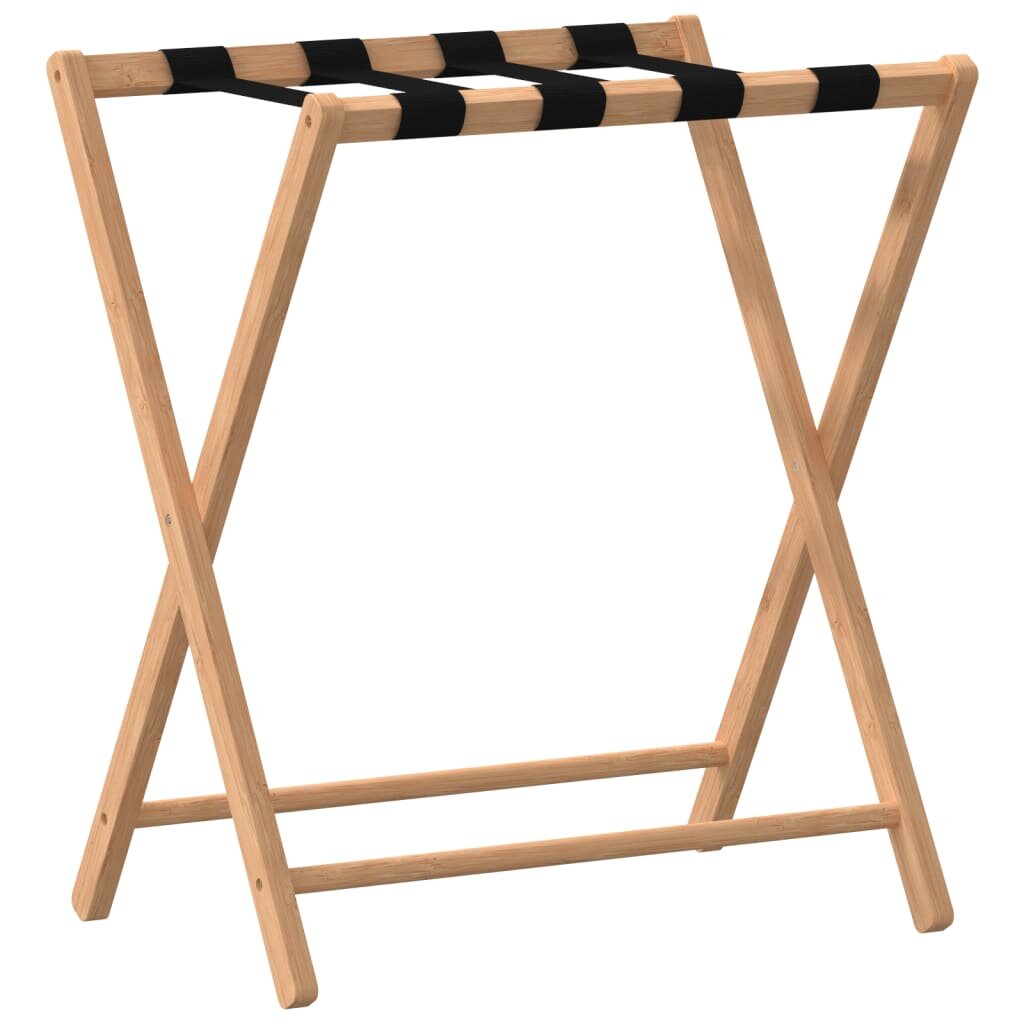 vidaXL Stojan na zavazadlo černý 685 x 38 x 58 cm bambus