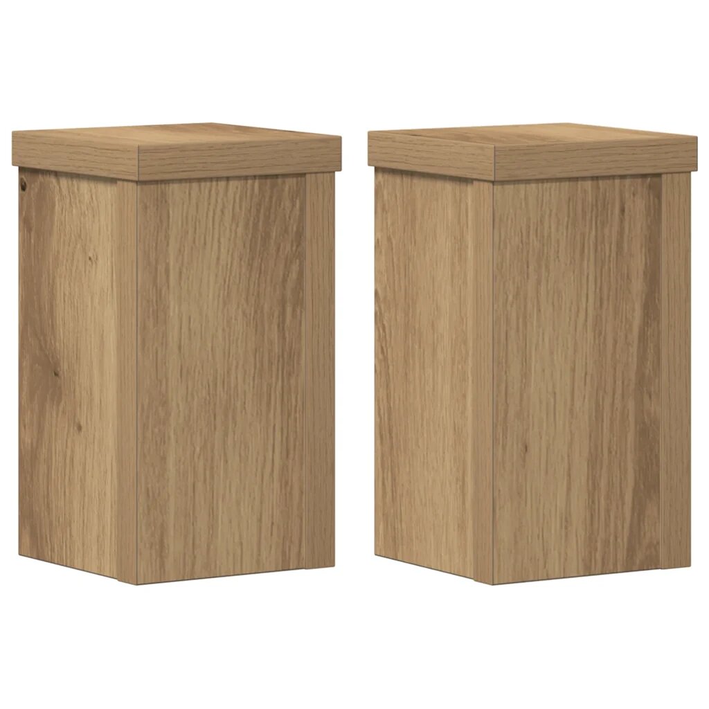 vidaXL Stojany na rostliny 2 ks dub artisan 10 x 10 x 18 cm kompozit