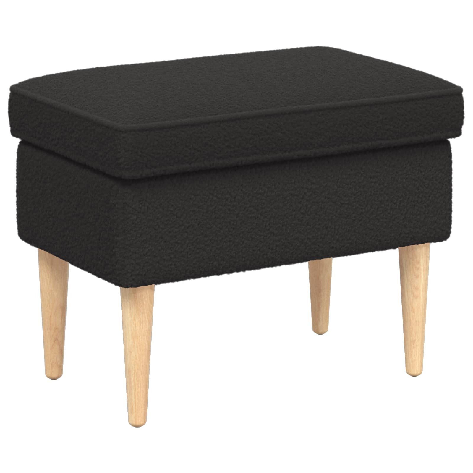 vidaXL Stolička na Nohy Černá 55 x 35 x 41 cm Bouclé