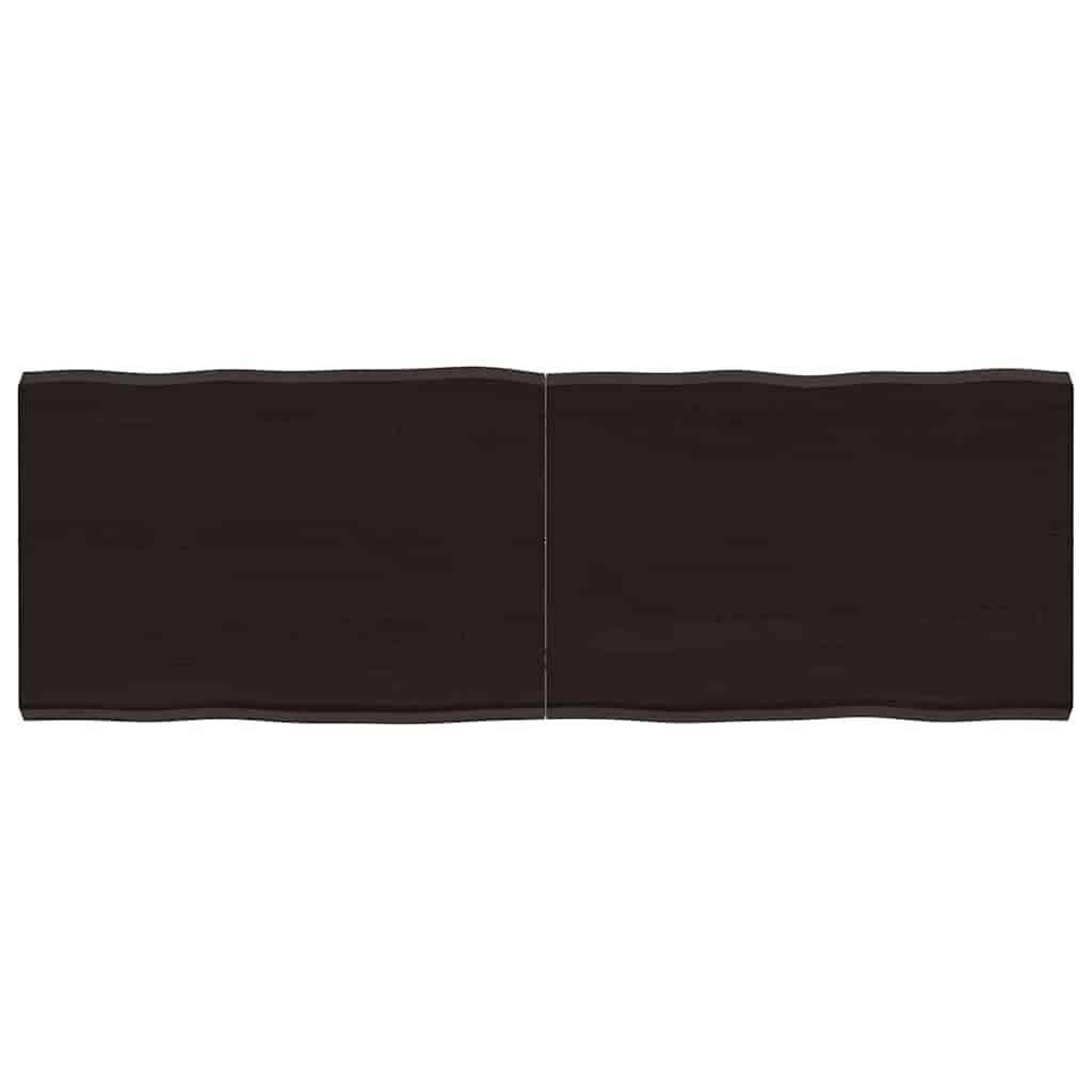 vidaXL Stolní deska tmavě hnědá 120x40x(2-4)cm ošetřený dub živá hrana