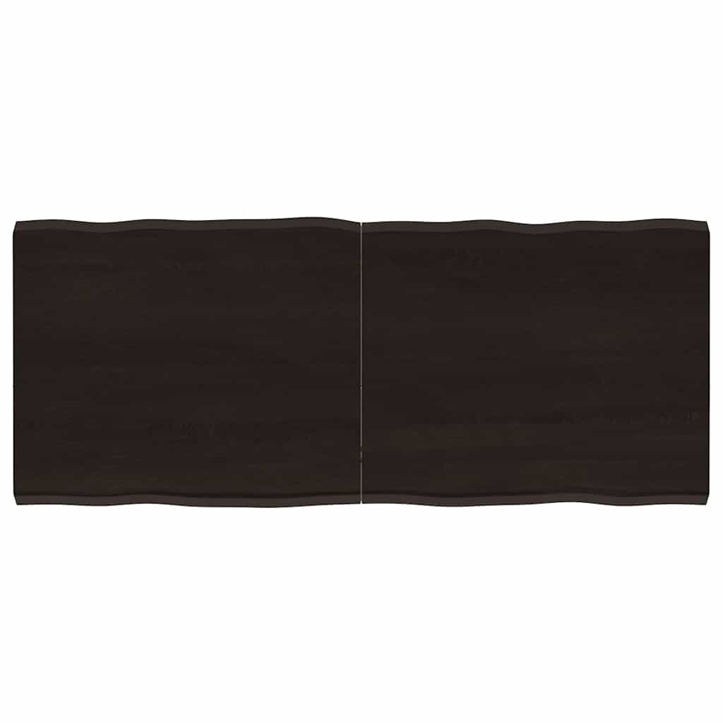 vidaXL Stolní deska tmavě hnědá 120x50x(2-4)cm ošetřený dub živá hrana