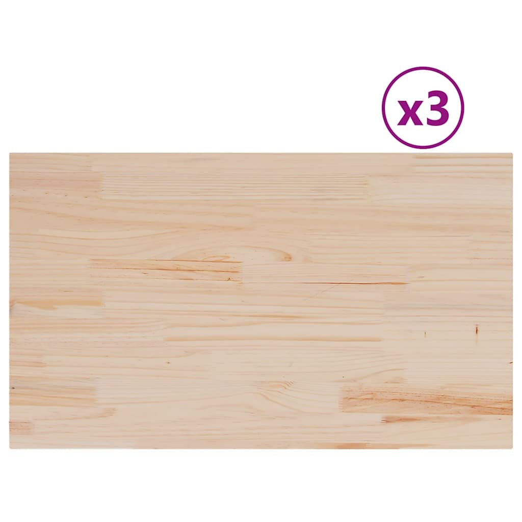 vidaXL Stolní desky 3 ks 80x47x25 cm obdélníkové masivní borové dřevo