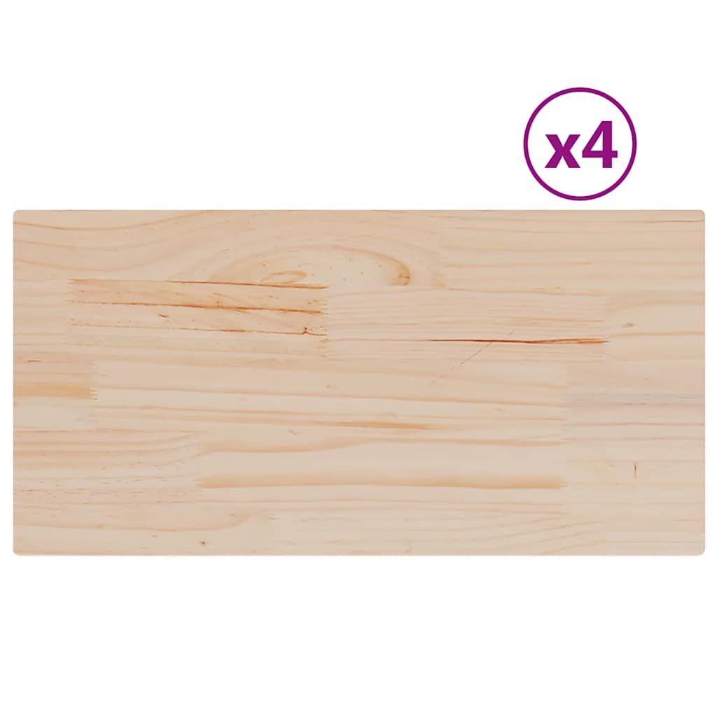 vidaXL Stolní desky 4 ks 90x45x17 cm obdélníkové masivní borové dřevo