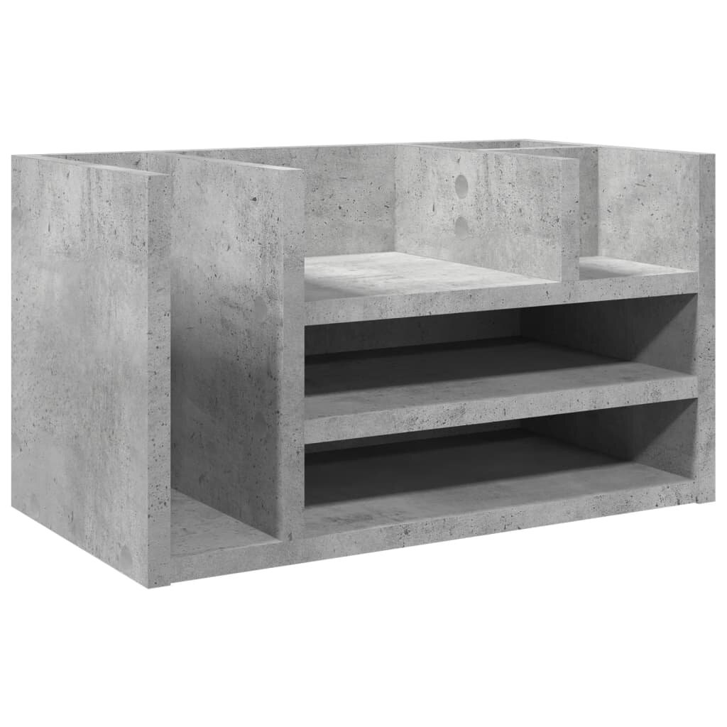 vidaXL Stolní organizér betonově šedý 445x24x25 cm kompozitní dřevo