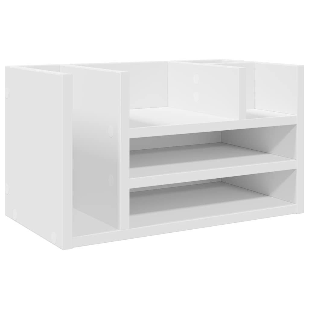 vidaXL Stolní organizér bílý 445 x 24 x 25 cm kompozitní dřevo