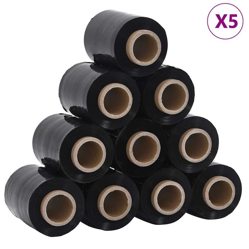 vidaXL Stretch fólie 50 ks černá 23 µm 10 cm x 150 m