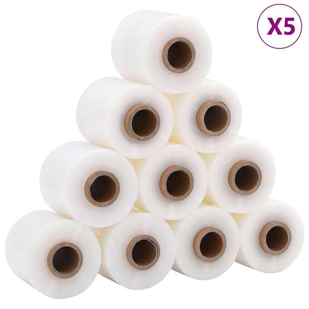 vidaXL Stretch fólie 50 ks průhledná 23 µm 10 cm x 150 m