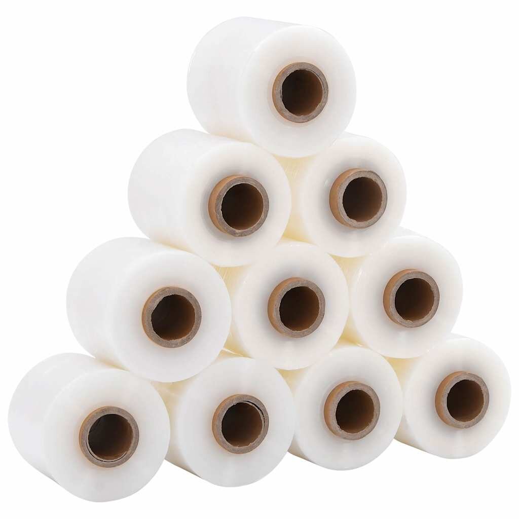 vidaXL Stretch fólie s rukojetí 10 ks průhledná 23 µm 10 cm x 150 m