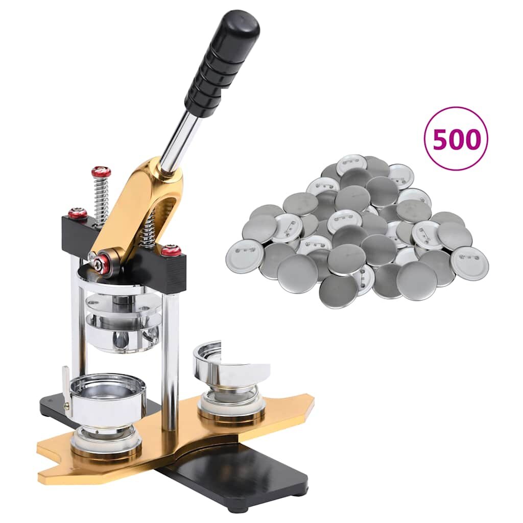 vidaXL Stroj na výrobu placek rotační 500 ks 44mm butonů se špendlíkem