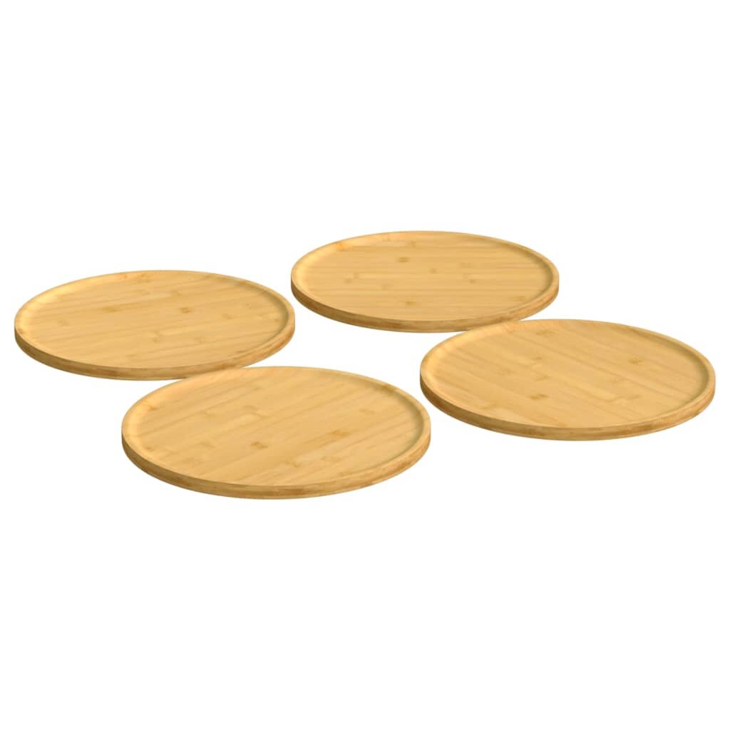 vidaXL Talíře na pizzu 4 ks Ø 32 x 15 cm bambus
